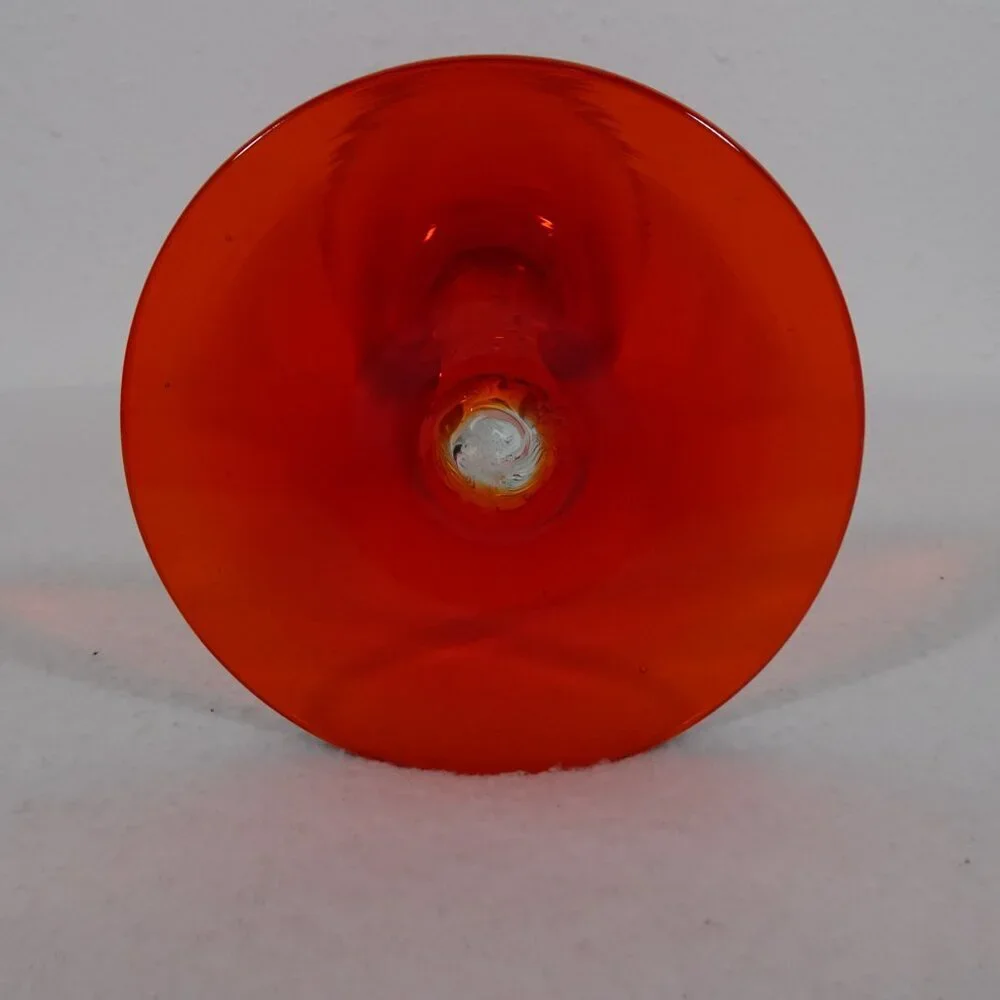 Blenko Vintage Air Twist Red Goblet Vase #489 Large 13